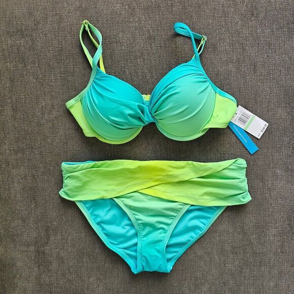 Bleu Rod Beattie Cool Breeze Underwire Molded bikini top & Hipster bottom set 8 - Picture 4 of 16